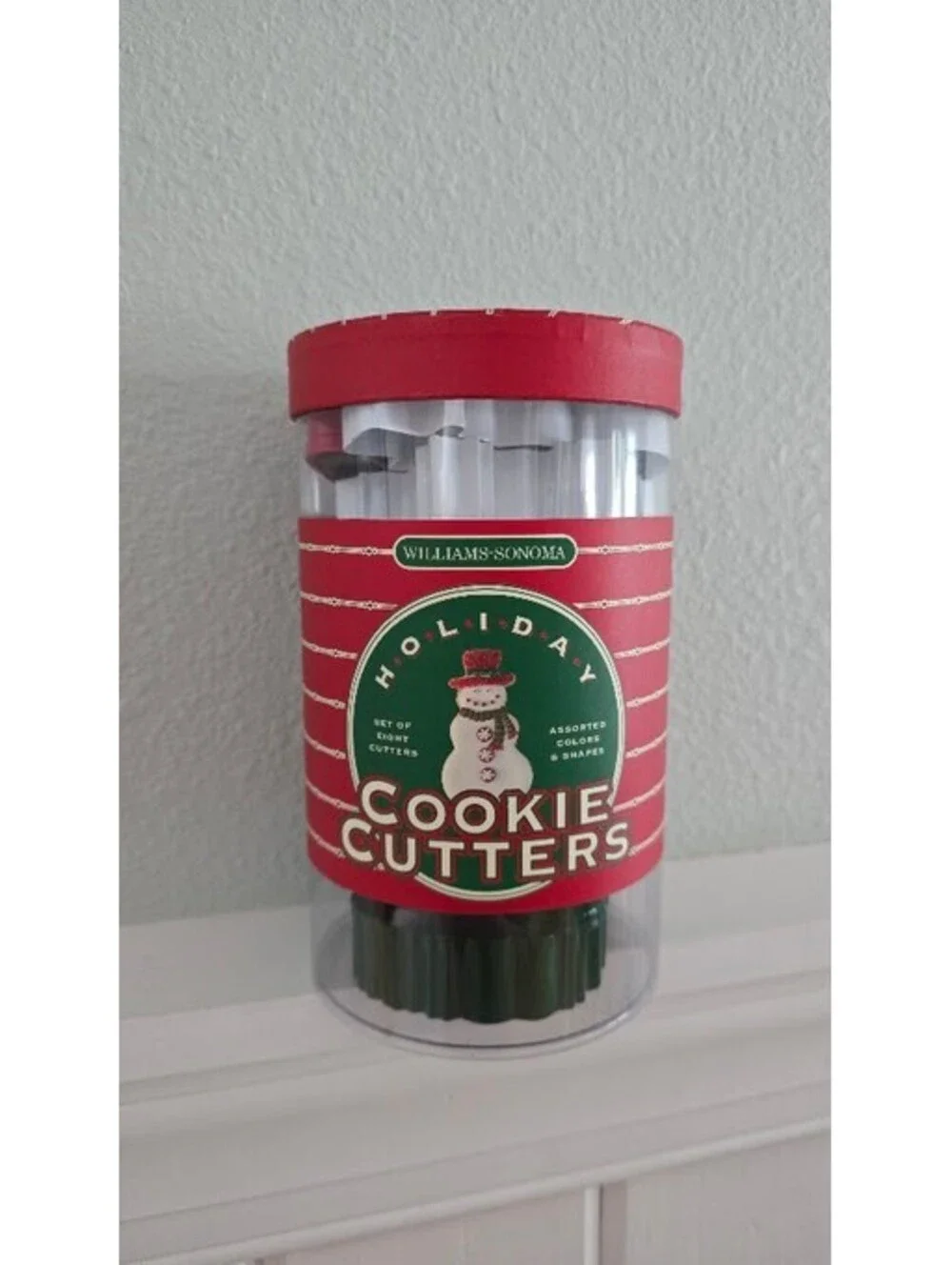 Williams Sonoma Holiday Cookie Cutters 7 Pc w/ Storage Tube